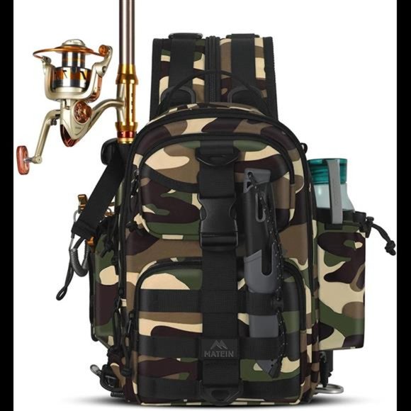 fishing bag with rod holder PLUSINNO Water-resistant Large Storage Tackle Hol – Plusinno KastKings fishing backpacks features compact Fishing Backpack, Small Waterproof Fishing